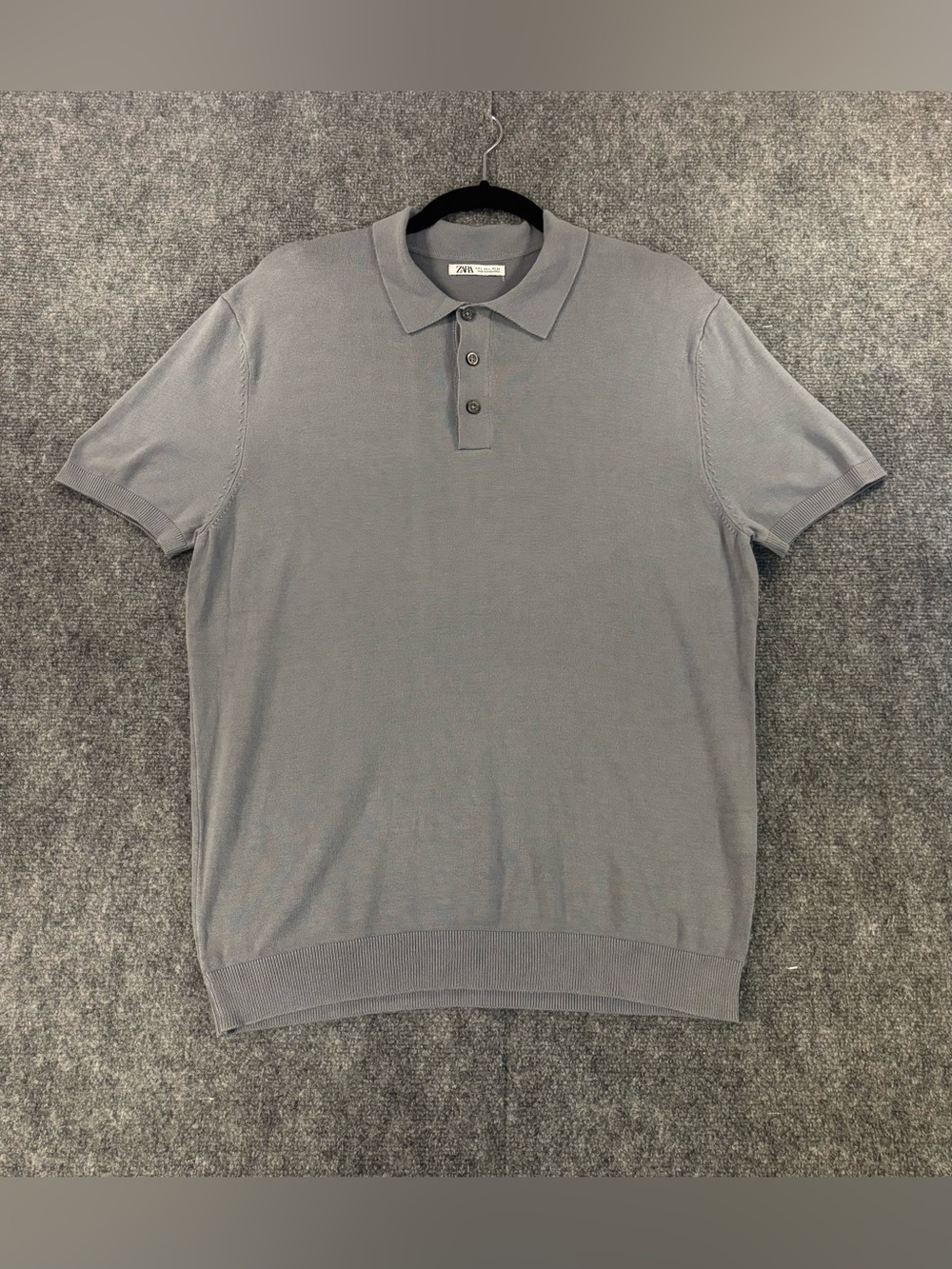 Zara Short Sleeve Polo Gray-blue Men’s Sz L